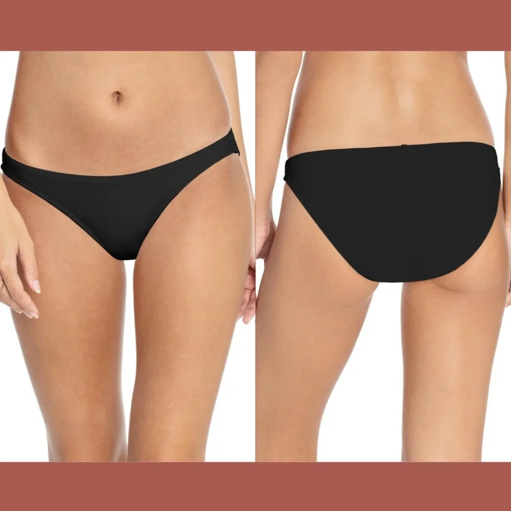 NEW $78 Robin Piccone Ava Bikini Bottoms‎ in Black [SZ Large ]